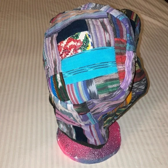 Guatemalan cotton boho Colorful Patchwork Bucket Hat adult med- large - Picture 5 of 8
